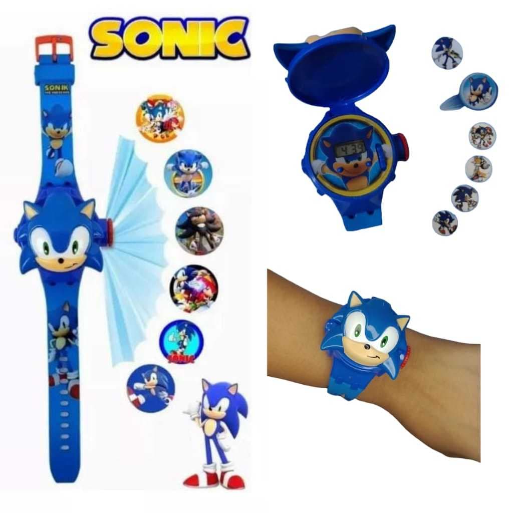 Relógio infantil Sonic, com projetor .