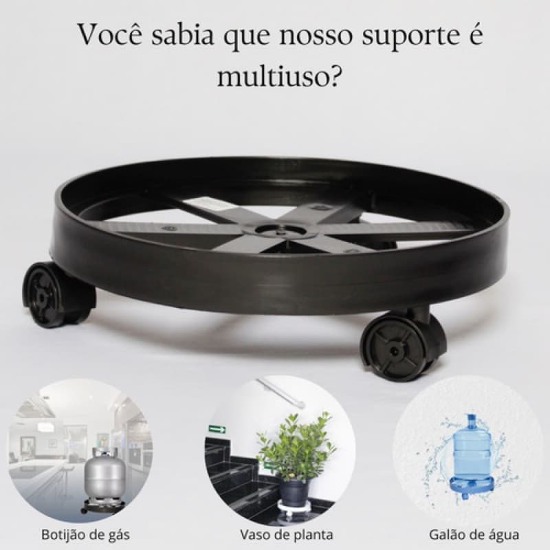 Suporte Botijao de Gás 3 cores extra reforçado com rodas giratória