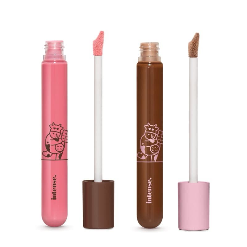 Kit Intense Deleite Chocolatudo: Gloss Labial Rosa 5,5ml + Gloss Labial Marrom 5,5ml