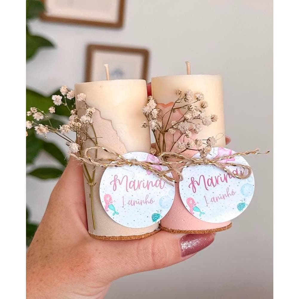 Kit 50 Velas Artesanais Lembrancinha de casamento | Festa | Cera vegetal 40g