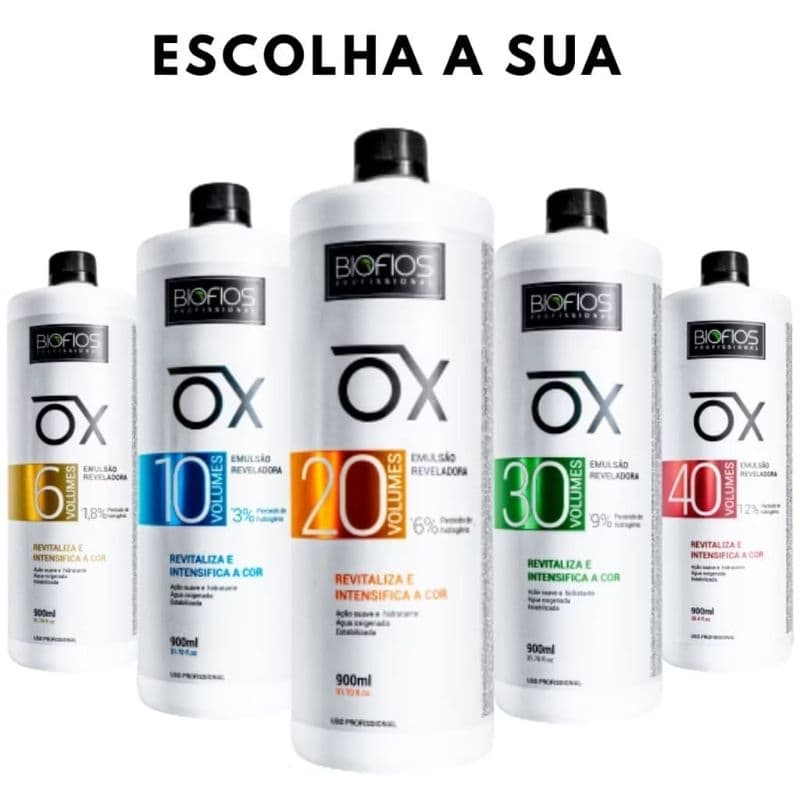 Ox Volumes Emulsão Reveladora Biofios 900ml Água Oxigenada (06 - 10 - 20 - 30 - 40)
