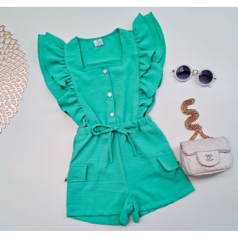Macaquinho infantil blogueirinha look verão para meninas