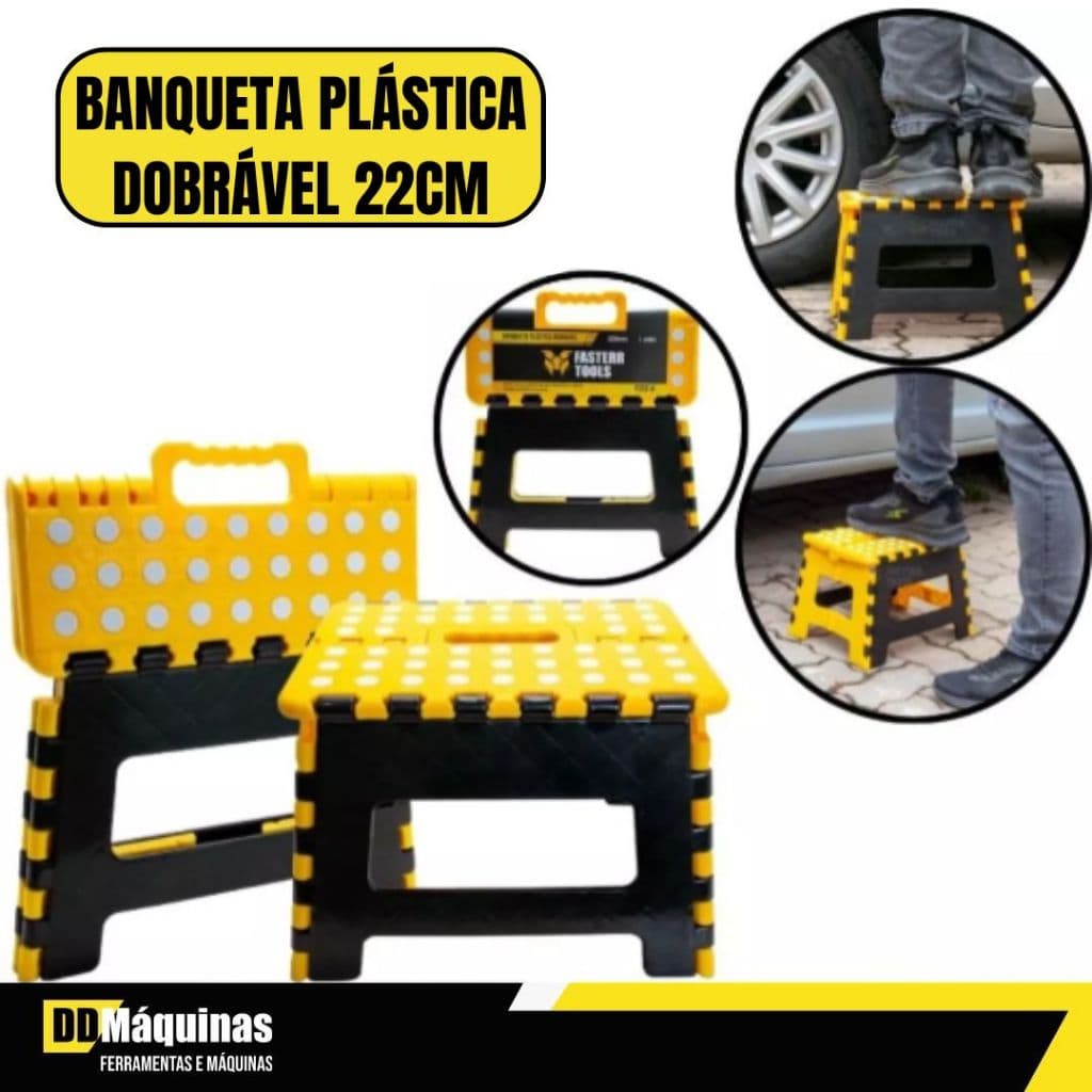 Banqueta Portátil 22cm 150kg Para Pescaria e Camping - FASTERR