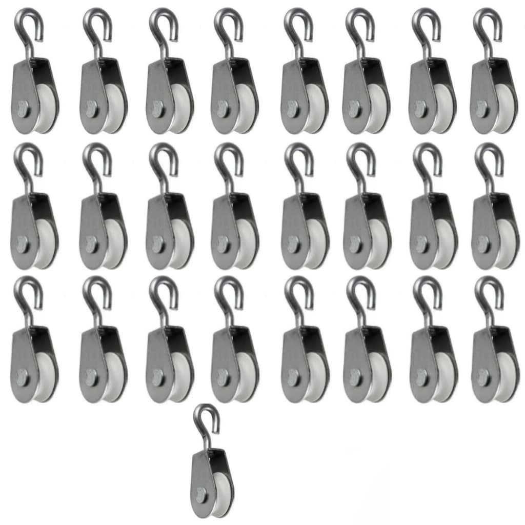 Roldana 2cm Para Varal Unidades. Metal Com Plástico Com Gancho