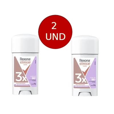 KIT C/2 DESODORANTE CREME REXONA CLINICAL FEM EXTRA DRY 58G 2UND