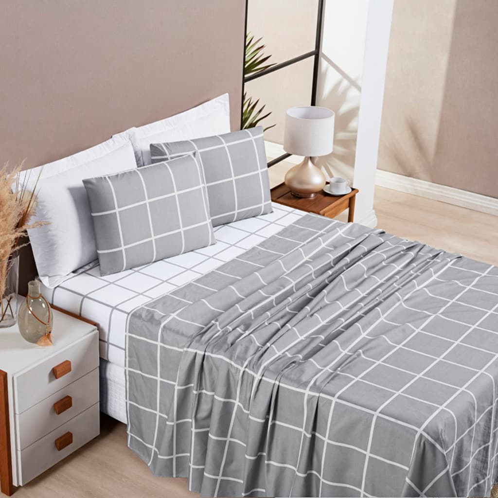 Jogo de Lençol Cama Queen 4 Peças Austin Micropercal 200 Fios