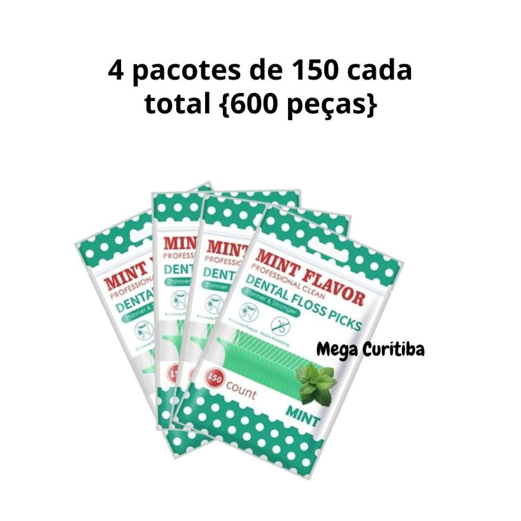 600 peças fio dental com haste Profissional são 4 pacotes remove Placas bacterianas