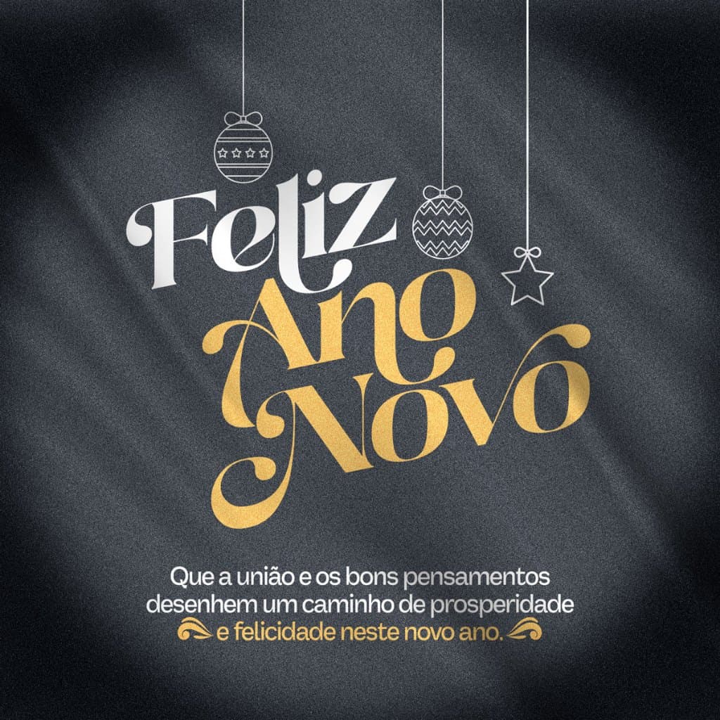 Adesivo Vitrine Feliz Ano Novo Escuro 2026