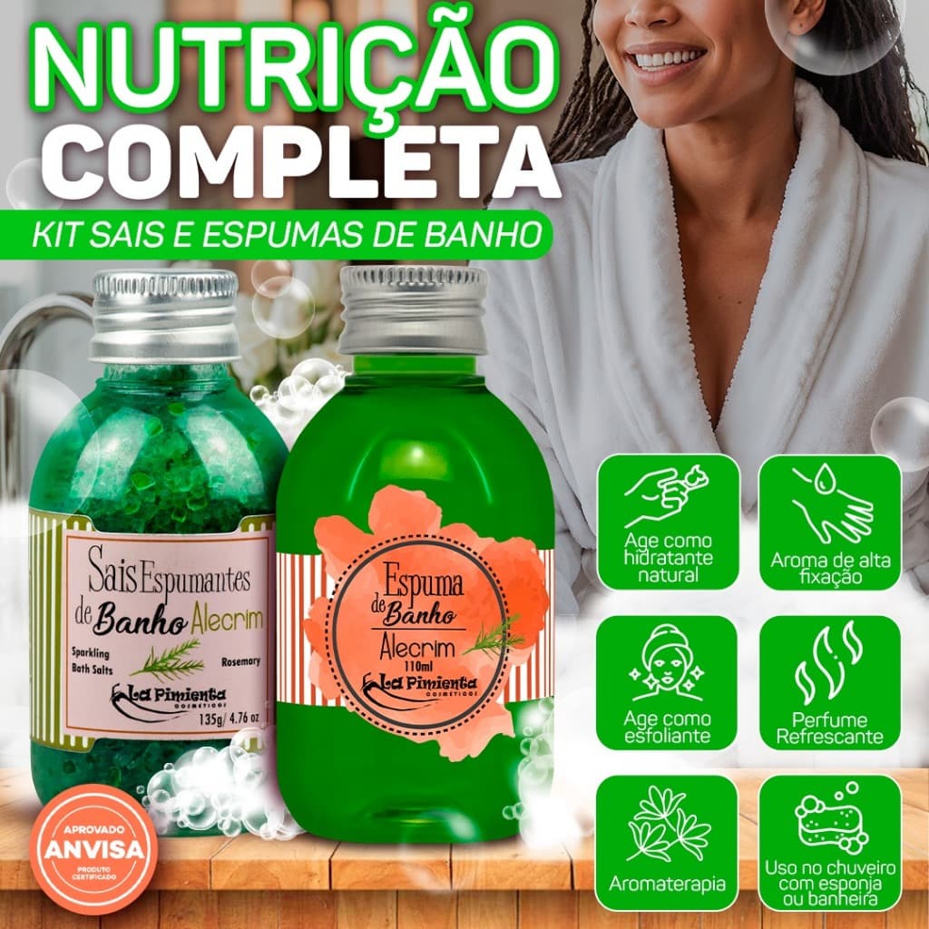 SAIS E ESPUMA DE BANHO RELAXANTES PARA UM CUIDADO ESPECIAL