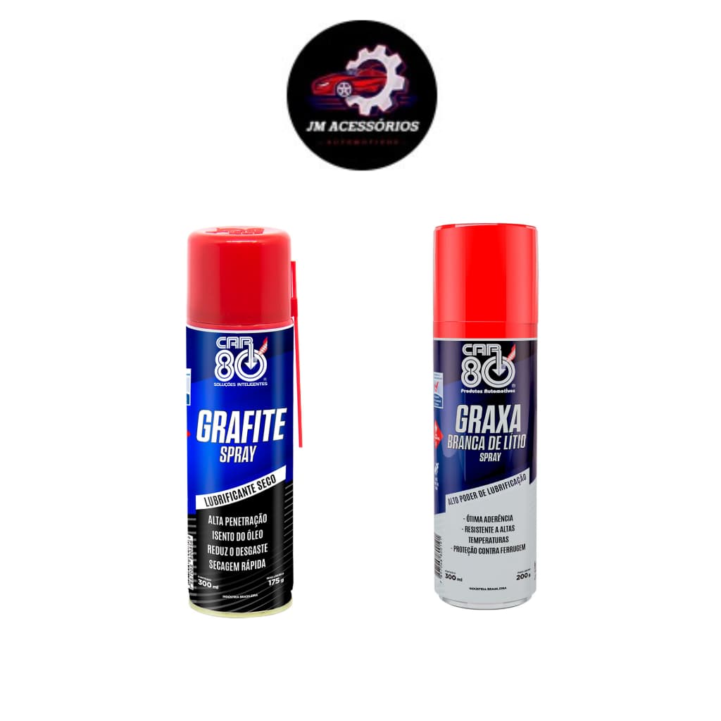 Kit CAR80 GRAXA LUBRIFICANTE BRANCA SPRAY  +  GRAFITE SPRAY