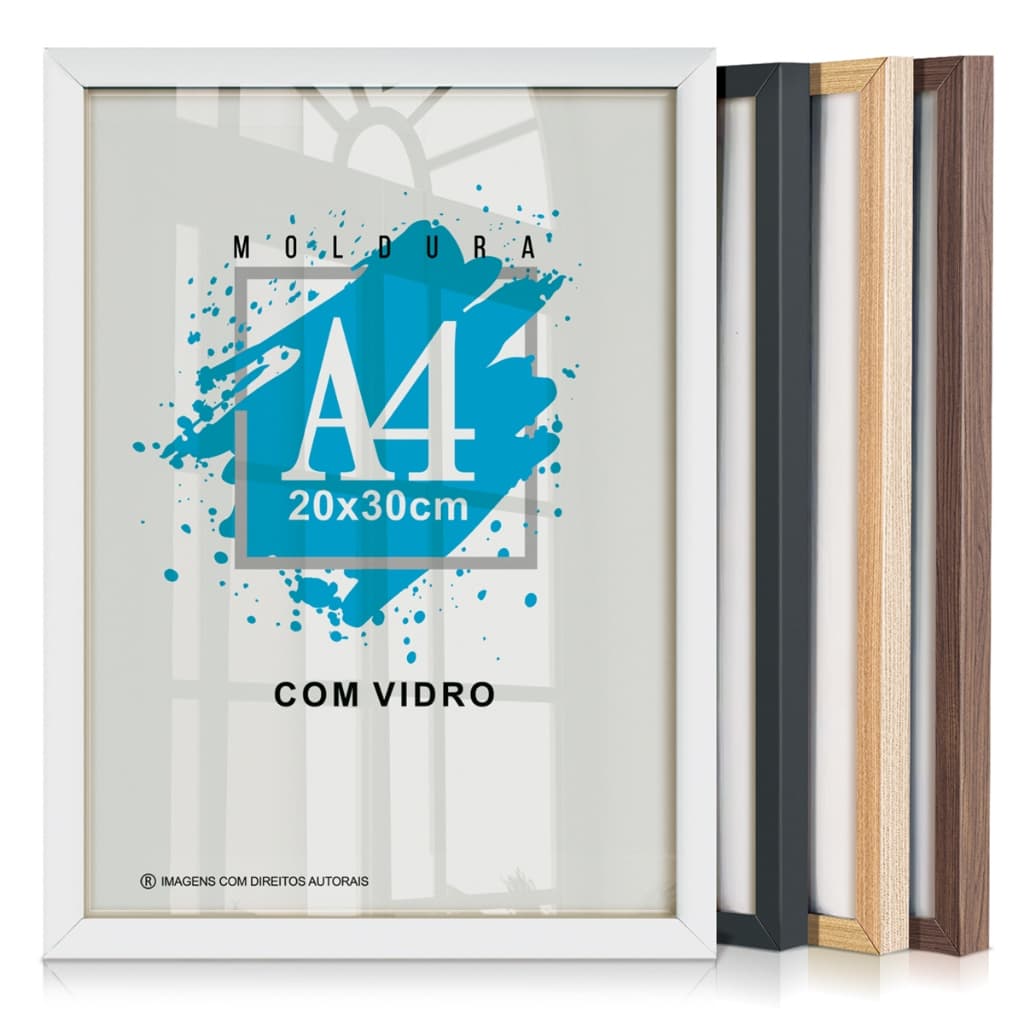 Quadro Moldura A4 20x30 Porta Retrato Com Vidro Certificado