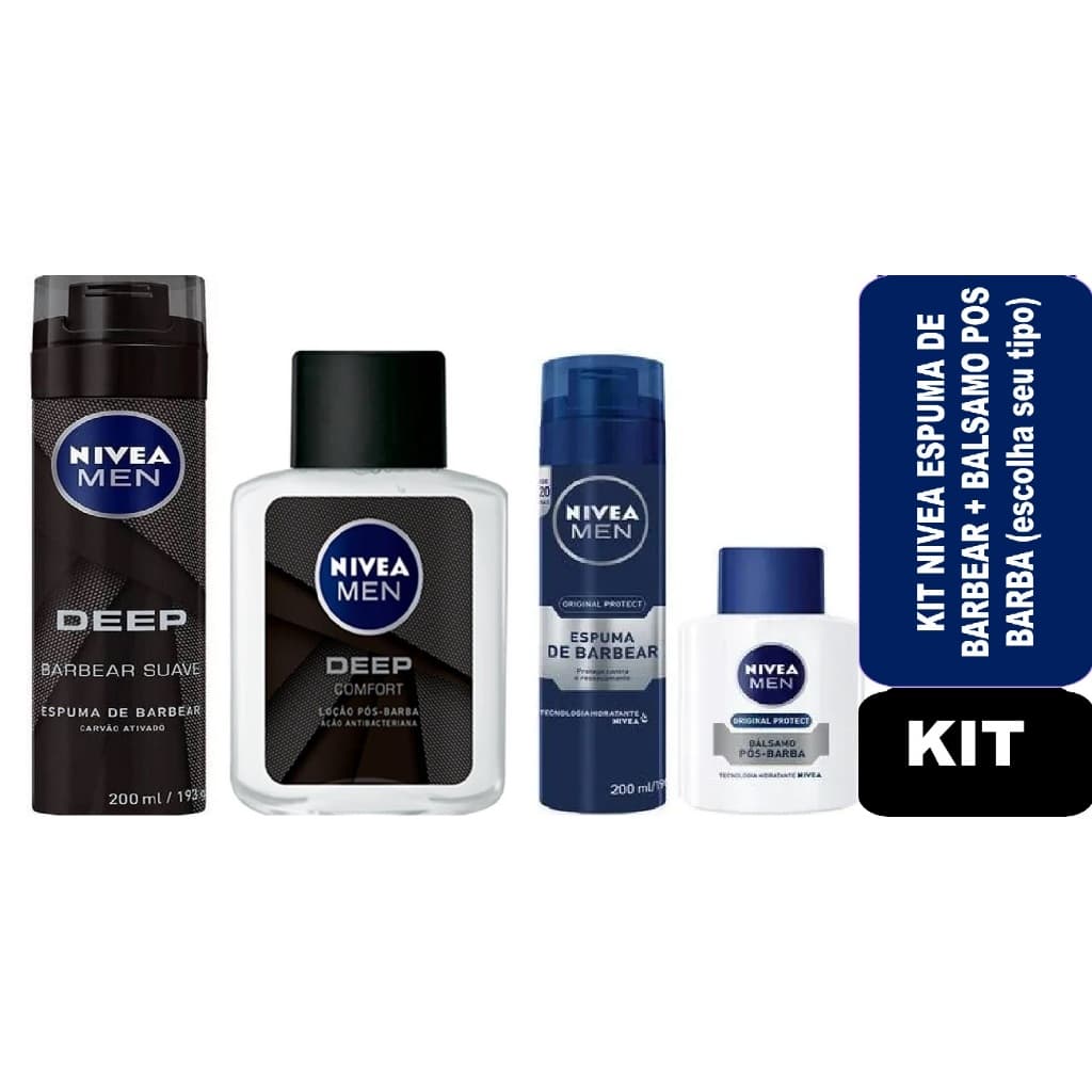 KIT Nivea Espuma de Barbear + Balsamo Pós Barba (Escolha o tipo)