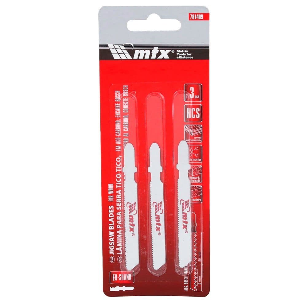 Lâminas para Serra Tico Tico 50x1,2mm em Aço com 3 Peças - MTX-781409