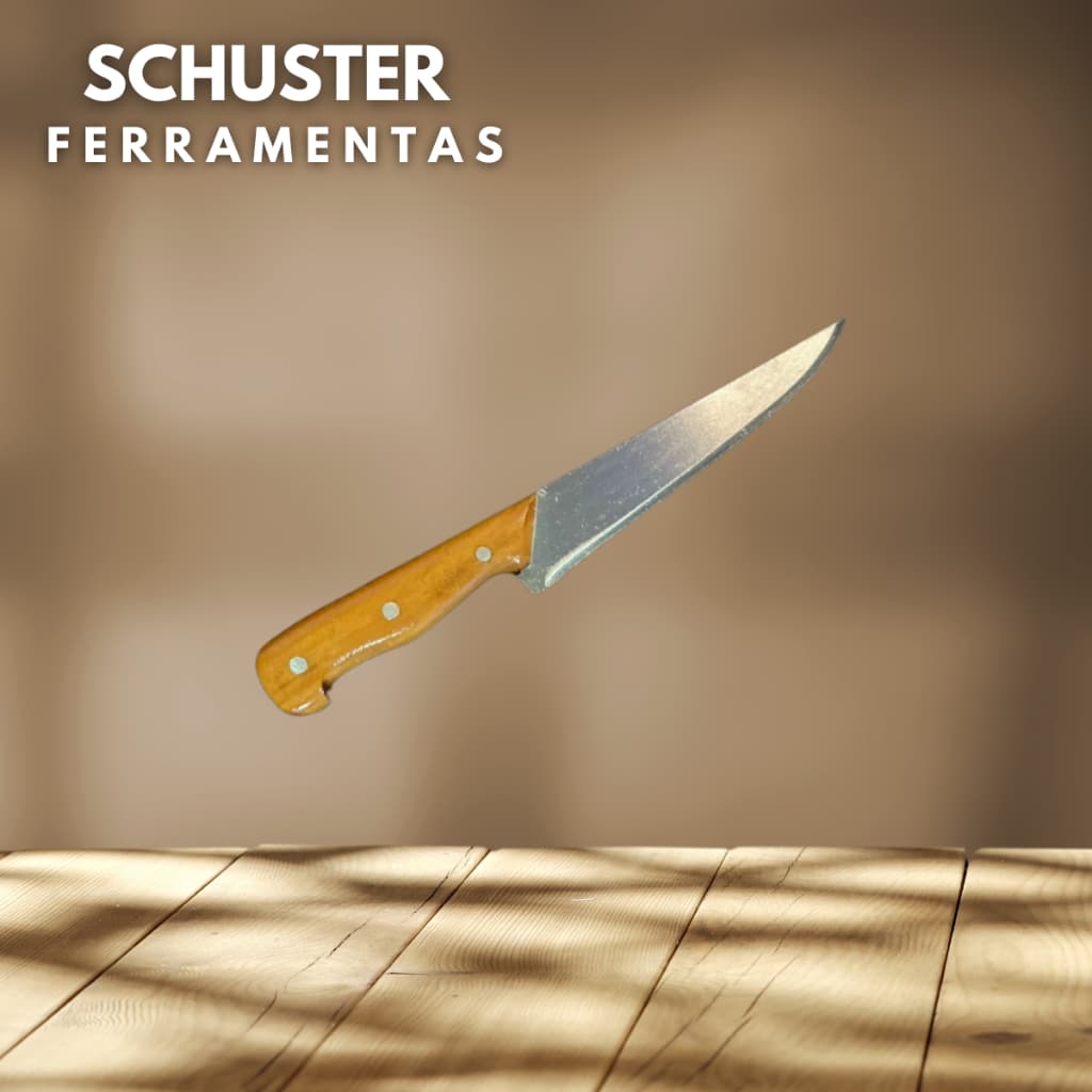 Faca Artesanal/Profissional Cozinha/Churrasco Fileteira Média 7,5'' pol- cabo madeira lâm aço carbon
