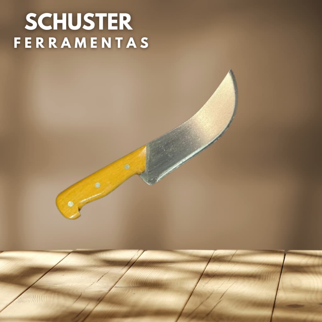 Faca Artesanal/Profissional Cozinha/Churrasco Coureadeira Grande 7,5''pol cabo madeira lâm aço car