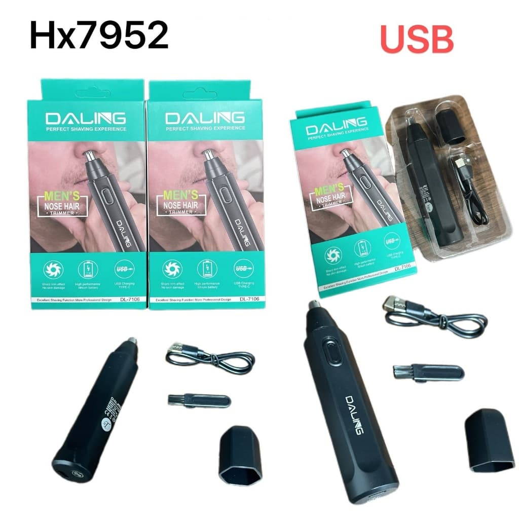 Removedor Aparador de Pelos Elétrico/Portátil para Nariz/Orelha/Rosto / Depilador Facial 7952