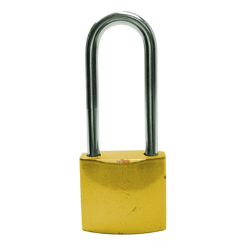 Cadeado Haste Longa Grande 37mm Portão 3 Chaves Segurança Para Armário Mala Viagem Janela Dourado