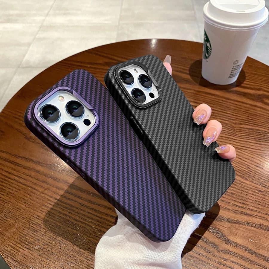 Capa de fibra de carbono para Iphone 11 12 13 14 15 Pro ProMax (XEA)