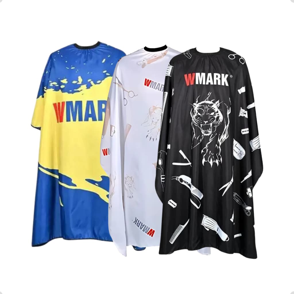 Capa Profissional Wmark Cortar Cabelo Barbeiro Fecho Americano Confortável Prática