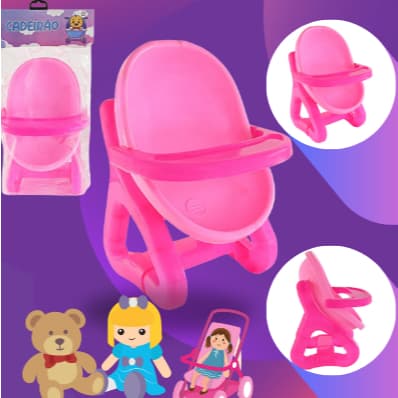 Cadeira de Bebê de Brinquedo Infantil para Bonecas para Alimentação Baby