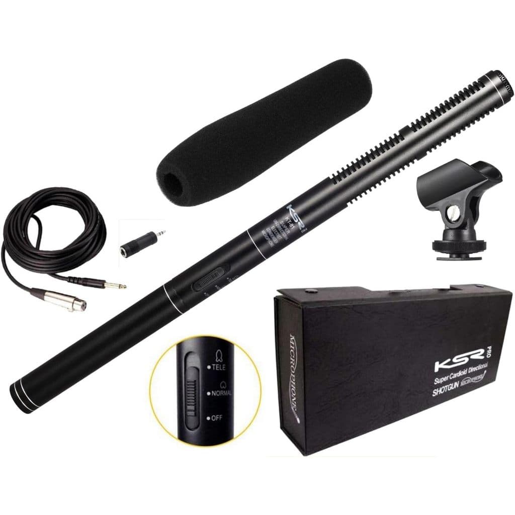 Microfone Shotgun boom Condensador Ultracardióide Ksr KT-81