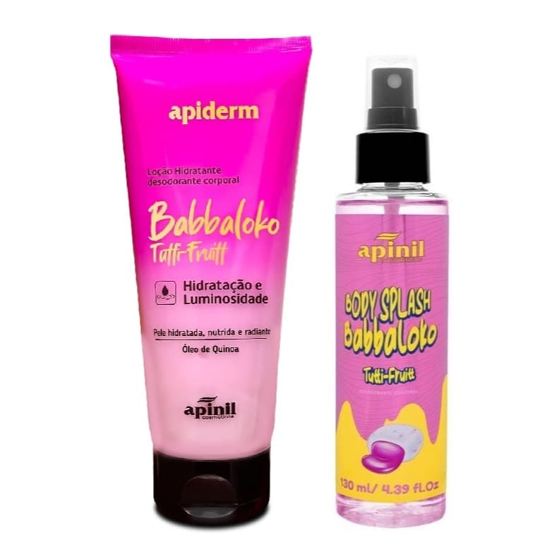 Kit Body Splash Babbaloko Tutti Frutti 130ml + Hidratante Babbaloko Tutti Frutti 190g - Apinil