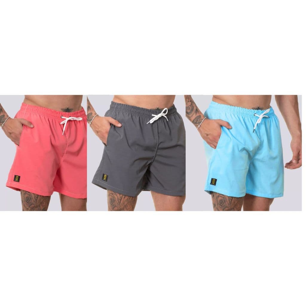 Kit 3 Short Masculino Bermuda Praia Mauricinho de Tectel Lisa