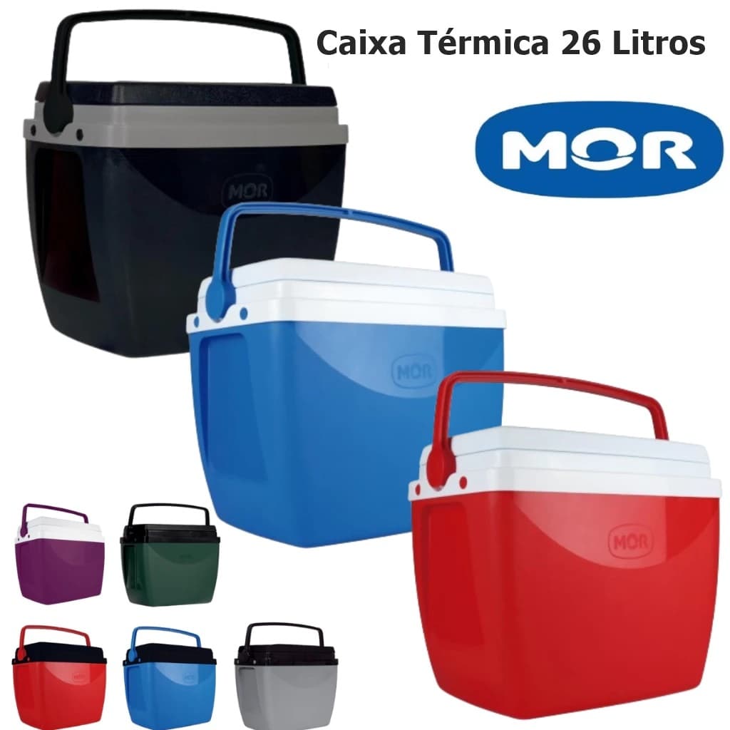 Caixa Térmica Cooler Cores 26 Litros 35 Latinhas Mor C/ Alça Lata Cerveja Praia Mor ECOLHA A COR - VENDEDOR INDICADO