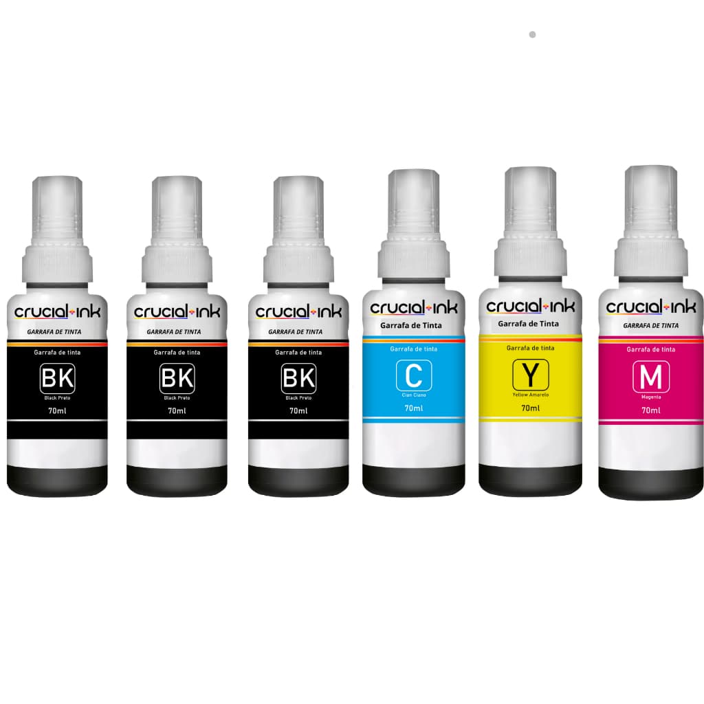 Kit 6 Tinta Para Epson L110, L120, L220, L365, L375, L380, L395, L475, L495