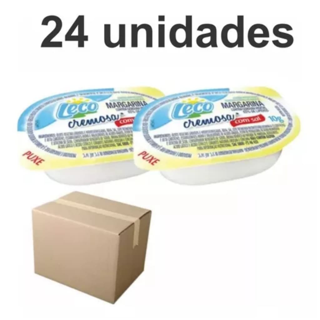 Margarina cremosa Leco com sal blister de 10g com 24 unidades Vigor