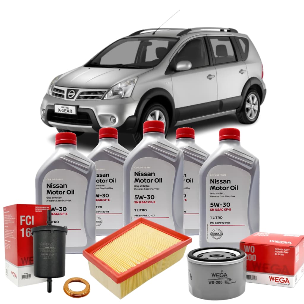Kit Revisão Troca 5w30 Nissan Flex Livina 1.6 16V 2009 á 2014 Original