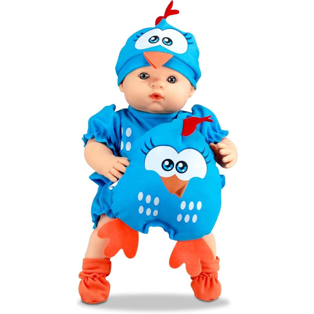 Boneca + Pelúcia Galinha Pintadinha Brinquedo Bebê Baby Mini Criança Fofura Fofo