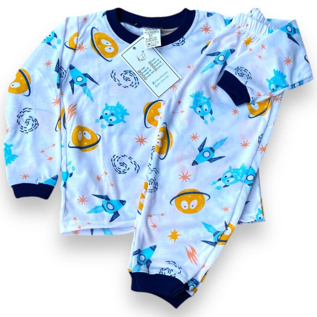 pijamas infantil manga longa menino e menina  kit 2 conjuntos baby doll