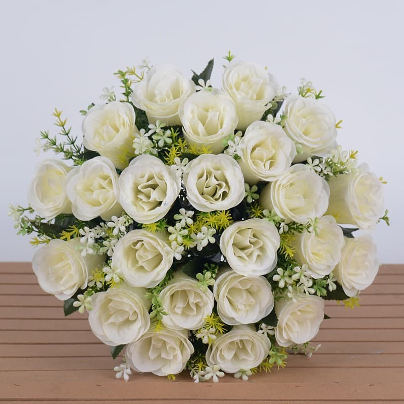 Kit ou Unidade de Buquê de Rosas com Folhagem, Buquê de Noiva, Buquê de Casamento,flores artificiais