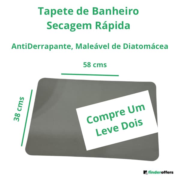 Tapete de Banheiro, Secagem Rápida, Antiderrapante, Maleável de Diatomacea.