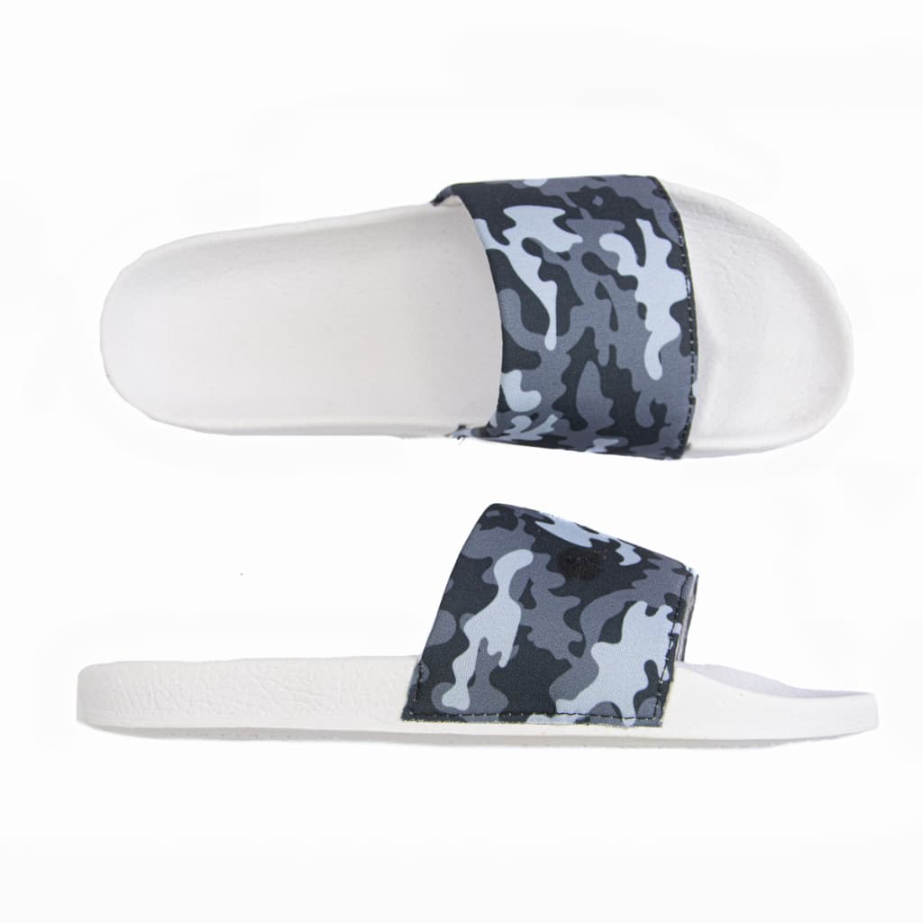 Chinelo Slide Militar Preto e Branco Lançamento 2025