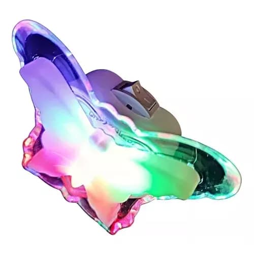 Mini Abajur De Tomada Com Botao Liga e Desliga Borboleta Luz Colorida Infantil aconchegante Luminaria Com Led