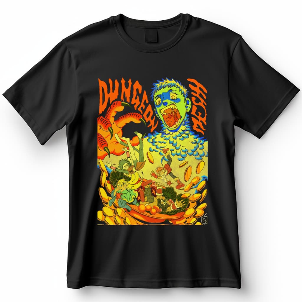 Camisa Dungeon Meshi Marcille Laios Chilchuck Senshi Blusa Camiseta de Anime 100% Algodão