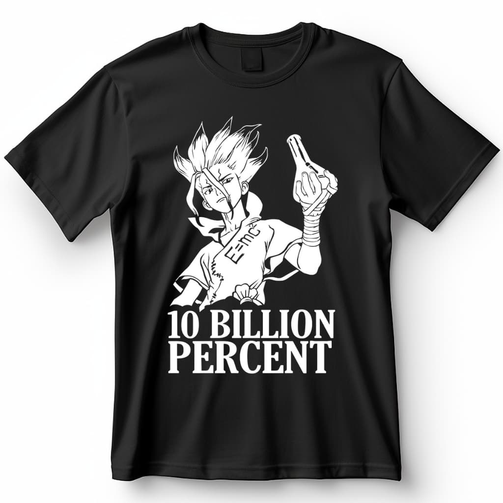 Camisa Dr. Stone Senku Ishigami Poison 10 Billion Percent Blusa Camiseta de Anime 100% Algodão