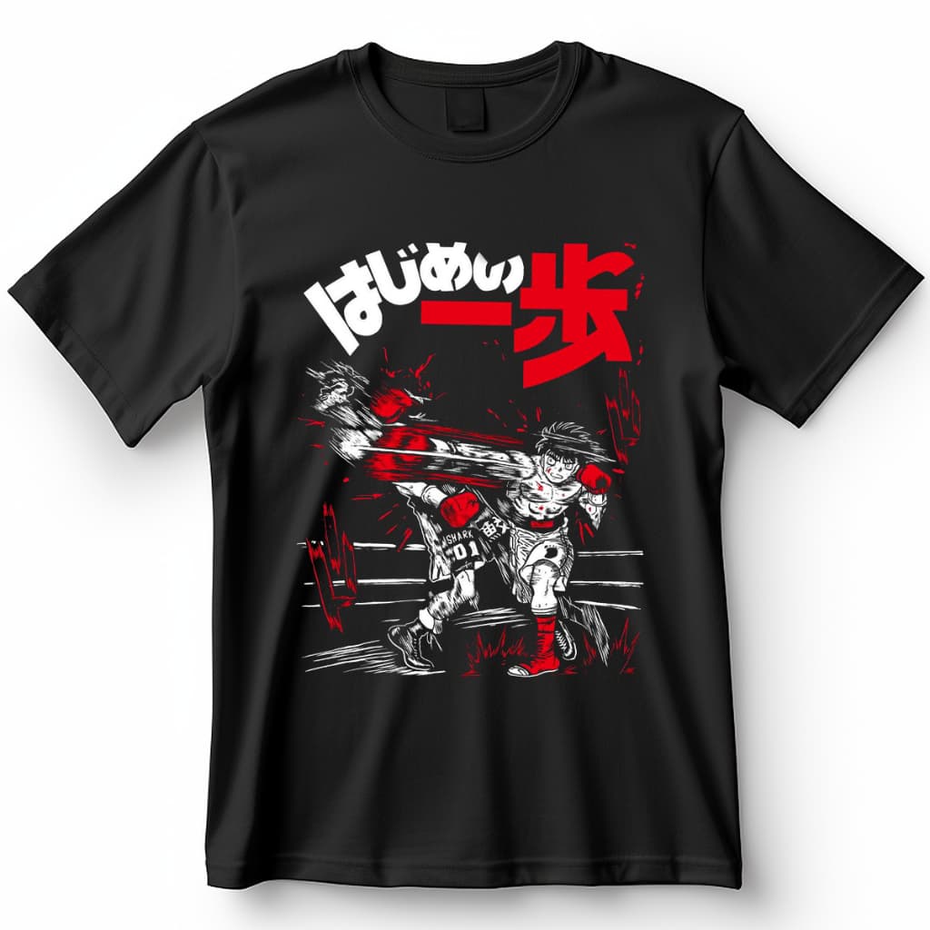 Camisa Hajime no Ippo Uppercut Blusa Camiseta de Anime 100% Algodão