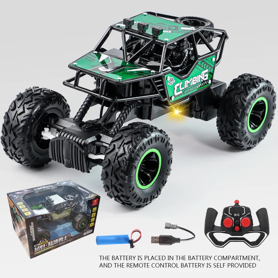 Controle Remoto Off-Road Racing  2.4G, Liga, Veículo, Iluminação de Longa Distância, Recarregável,