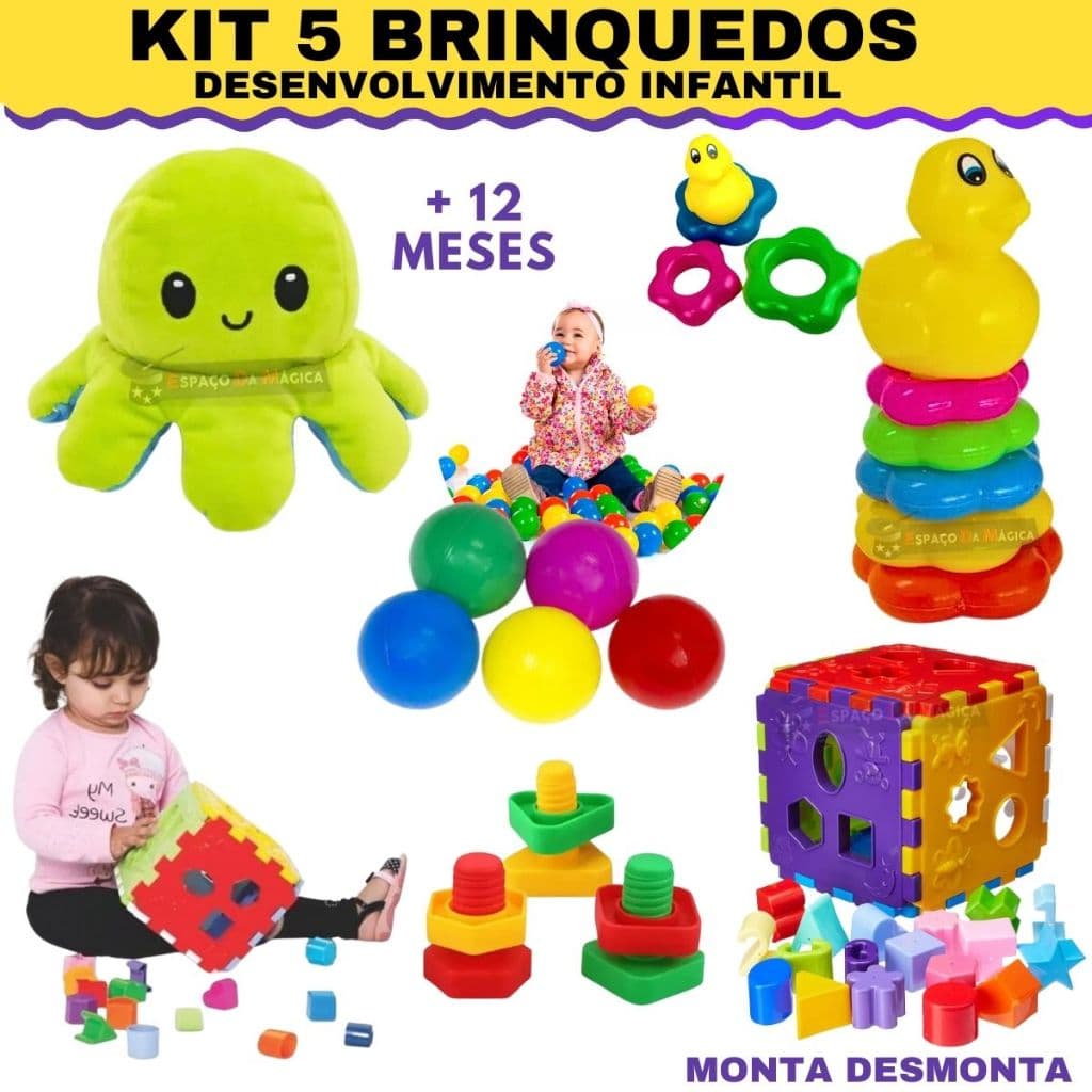 Cubo Didático Brinquedo Educativo 1 Ano 2 Anos Montessori Menino Meninas