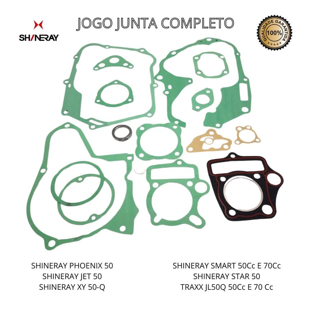 Jogo de Junta Completo Shineray Phoenix 50 Jet 50 Xy 50Q Smart 50 Star 50 Traxx 50