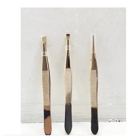 kit3  Pinça Profissional Em Aço Inoxidável Para Sobrancelha / Remoção De Pelos / Sobrancelha