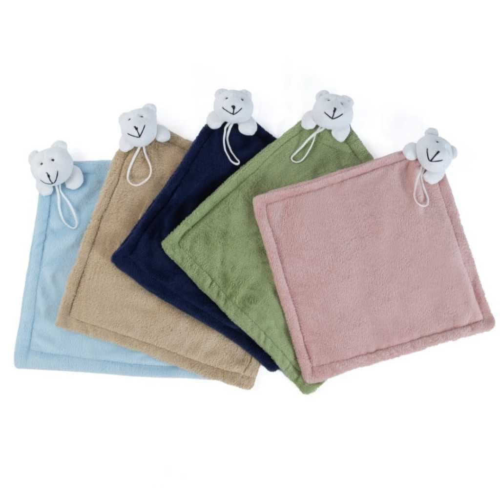 Naninha para Bebe de Menino ou Menina Paninho Naninha macia com Bichinho de Pelúcia Linda/envio já
