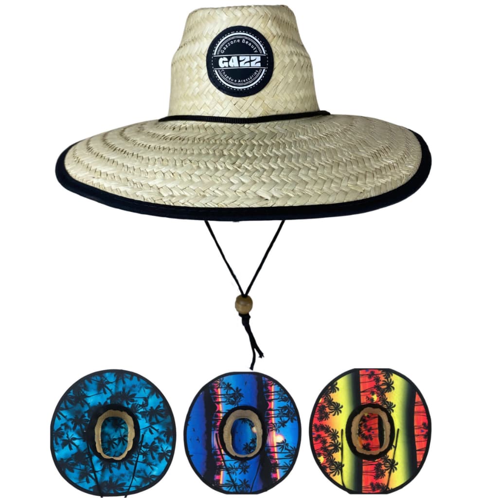 Kit C/ 3 Chapéu De Palha Natural Praia Surf Aba Grande Sombreiro Unissex