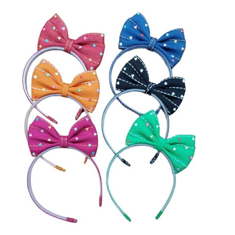 Kit 6 tiara arquinho cabelo infantil laço em pé