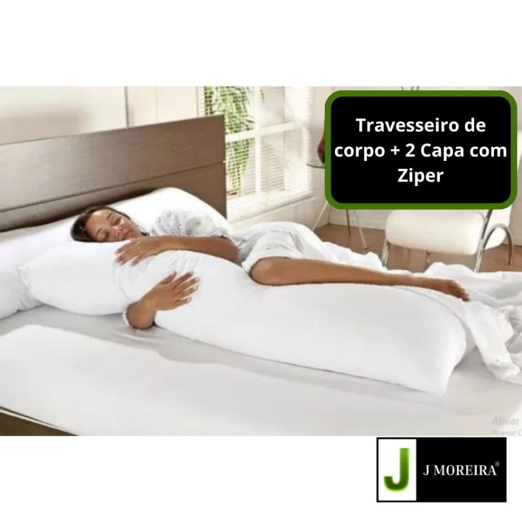 Travesseiro de Corpo Xuxão Big Pillow + 2 Capa Fibra de Bambu Premium
