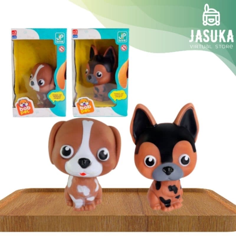 Cachorrinho Bob Pet na Caixa Macio de Borracha Brinquedo de Criança