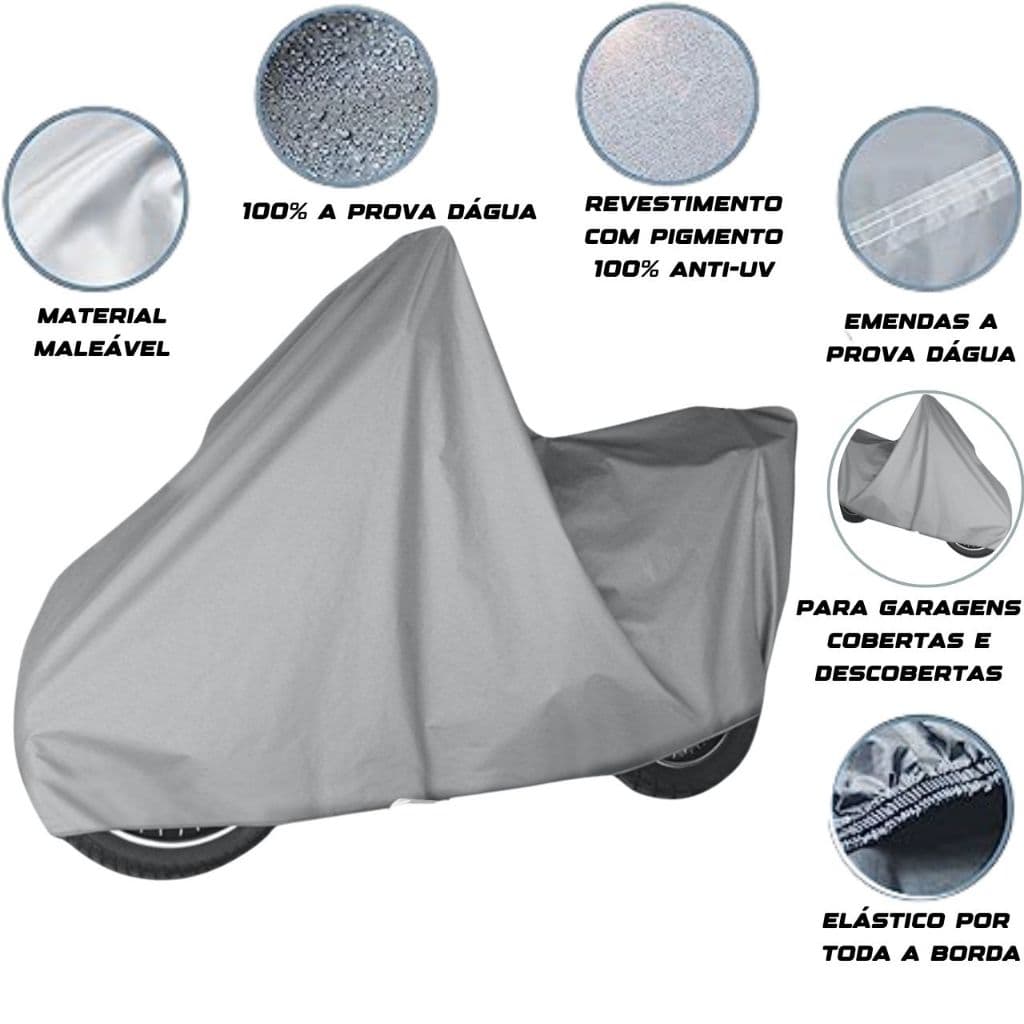 Capa Pra Moto Forrada Impermeável UV-BLOCK Motocicleta Protege Sol Chuva Poeira